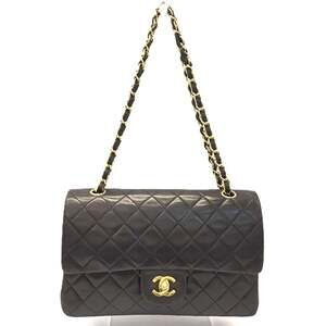 CHANEL Matelasse 25 Black Lambskin Bag with Cross Stitch and Coco Mark, No. 3...